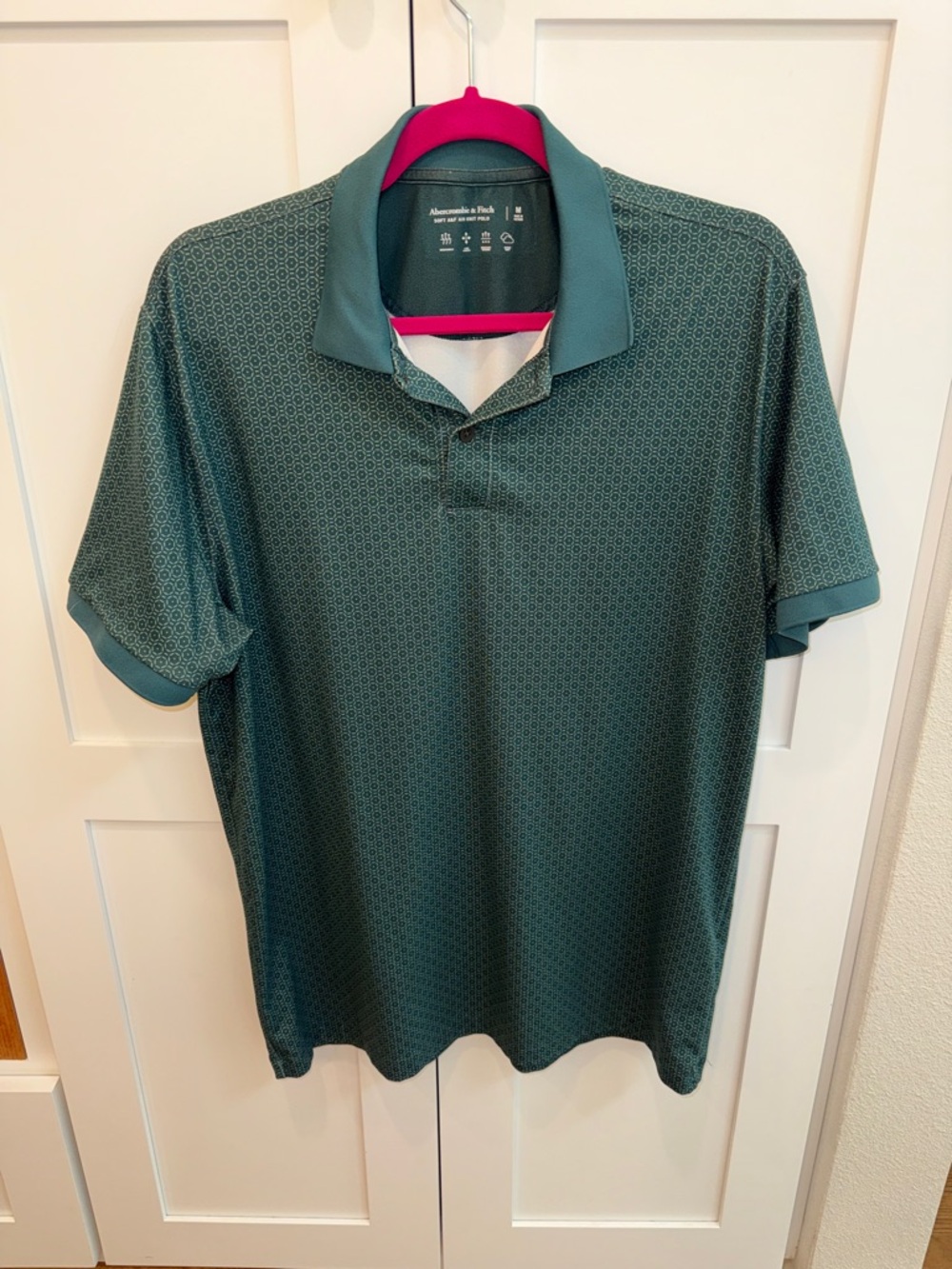 Abercrombie & Fitch Men’s Teal Patterned Polo